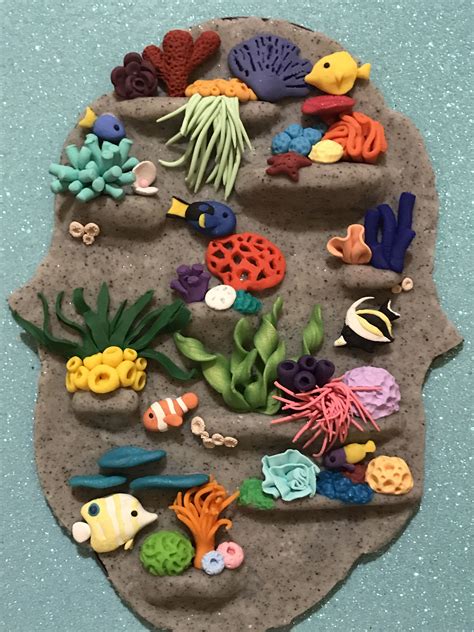Polymer clay coral reef | Clay crafts, Clay projects, Clay