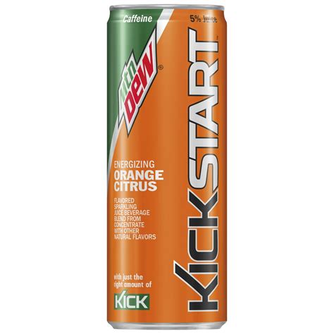 Mtn Dew Kickstart Orange Citrus 12oz Sleek Cans Pack Of 18