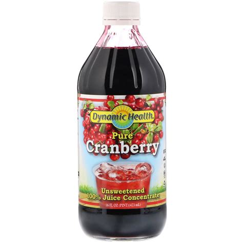 Dynamic Health Laboratories Pure Cranberry 100 Juice Concentrate Unsweetened 16 Fl Oz 473