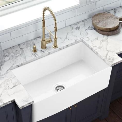 Casainc Farmhouse White Fireclay 36 In Single Bowl Kitchen Sink With