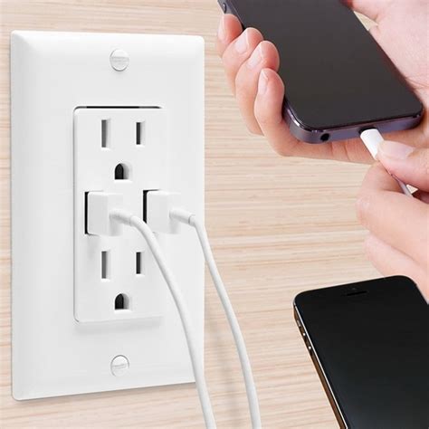 Mg 007a Us Plug White Usb Wall Socket 48a High Speed Wall Outlet Ac