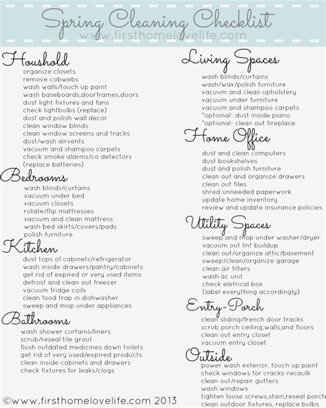 Free Spring Cleaning Printable Checklist Free Homeschool Deals