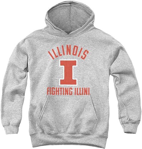 University Of Illinois Official One Color Uiuc Logo Unisex Youth Pull Over Hoodie