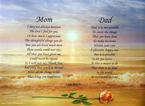 Your mom deserves the best, so if you're stumped on what to get, start here. MOM & DAD POEMS PERSONALIZED PRINT ANNIVERSARY, CHRISTMAS ...