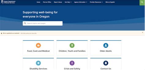 Oregon Dhs Launches Redesigned Website With Improved Access And