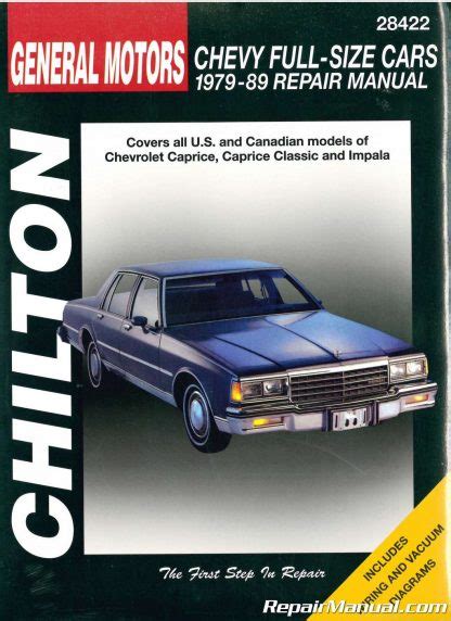 Chilton Chevrolet Full Size Cars 1979 1989 Repair Manual