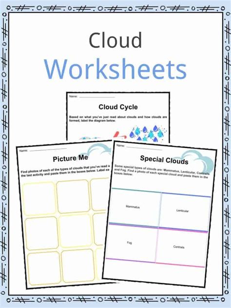 Cloud Facts And Worksheets Types Formation Precipitation Facts For Kids
