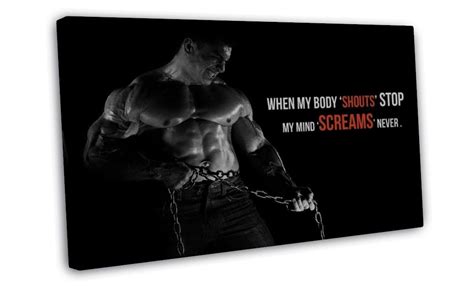 bodybuilding motivational wall decor 20x16 inch framed canvas print