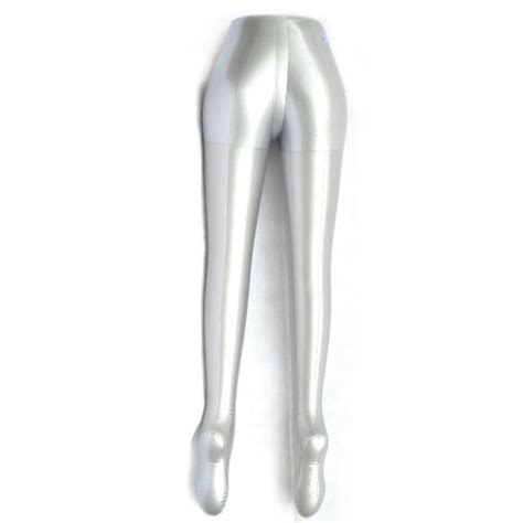 Fashion Pvc Inflatable Female Mannequin Dummy Torso Legs Model Silver