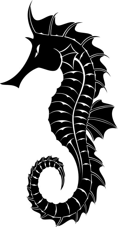 Detailed Seahorse Silhouette Openclipart