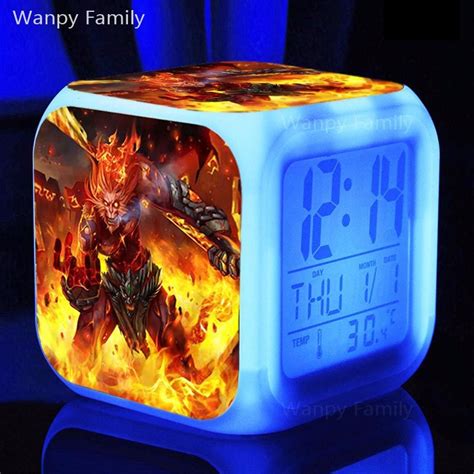League Of Legends Digital Clock 7 Color Change Music Alarm Clock Lol