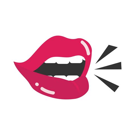 Pop Art Mouth And Lips Talking Sticker Flat Icon Design 2602528 Vector