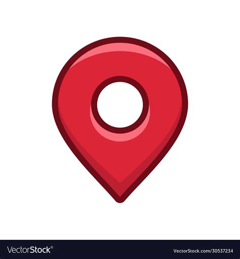 Red Map Pin Icon Location Symbol Design Royalty Free Vector