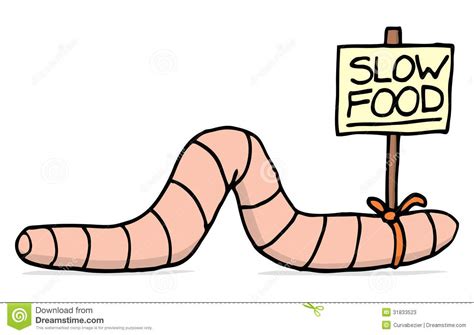 Slow Food Worm Stock Vector Image Of Healthy Cartoon