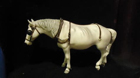 Breyer Horse "Old Timer" Alabaster shaded White with Blinders and