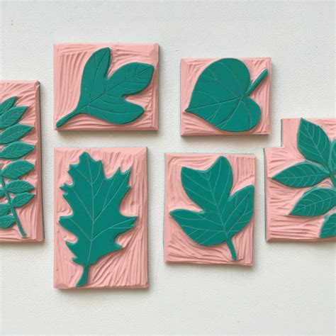 Oak Leaf Rubber Stamp Hand Carved Stamp Botanical Stamp Etsy