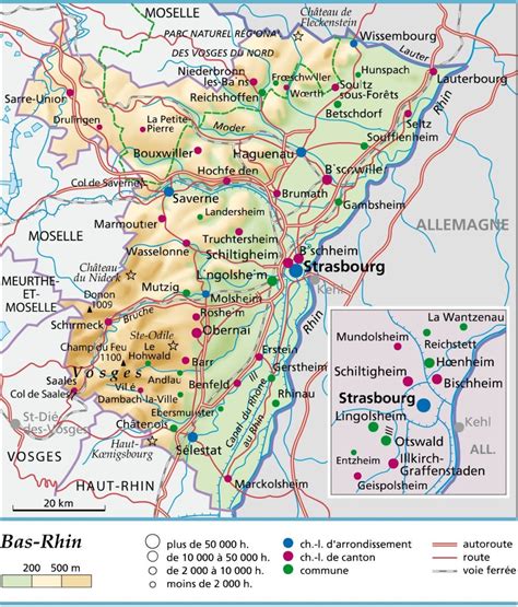 Carte Plan Et Itinéraire Département Bas Rhin 67