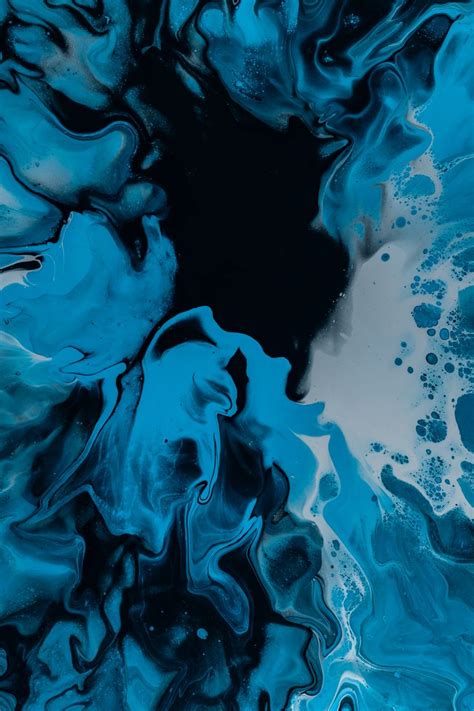 Download Wallpaper 800x1200 Paint Fluid Art Stains Liquid Blue