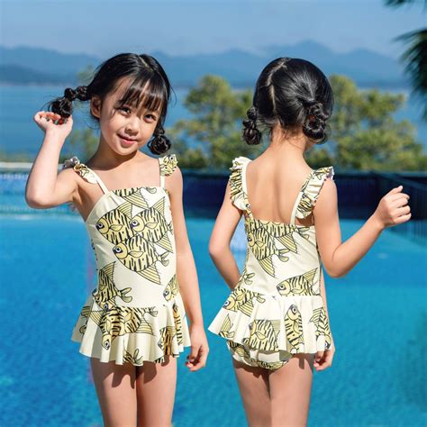 Childrens Swimsuit Kids Girls 2019 Swimwear Baby Bikini For Rash Guard