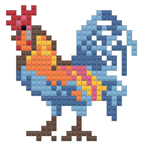 Rooster Pixel Art Pattern Pony Bead Animals Graph Paper Drawings