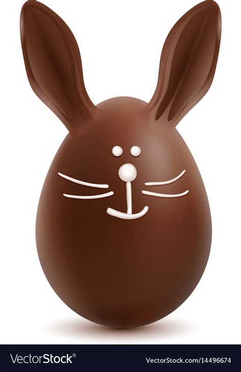 Brown Easter Bunny Chocolate Egg Royalty Free Vector Image