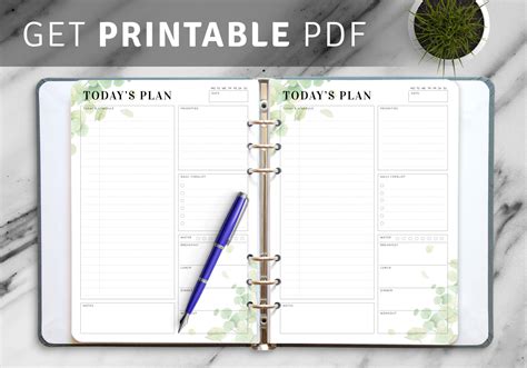 Download Printable Undated Planner With Daily Checklist Pdf