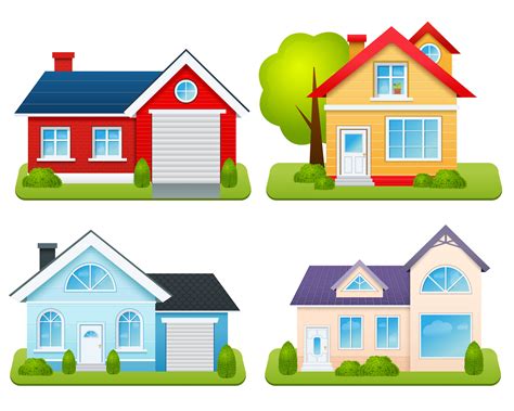 Private Houses Set Vector Art At Vecteezy