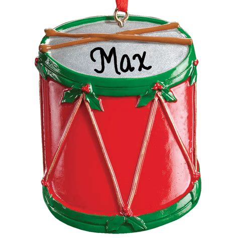 Personalized Christmas Drum Ornament Holiday Ornament Miles Kimball