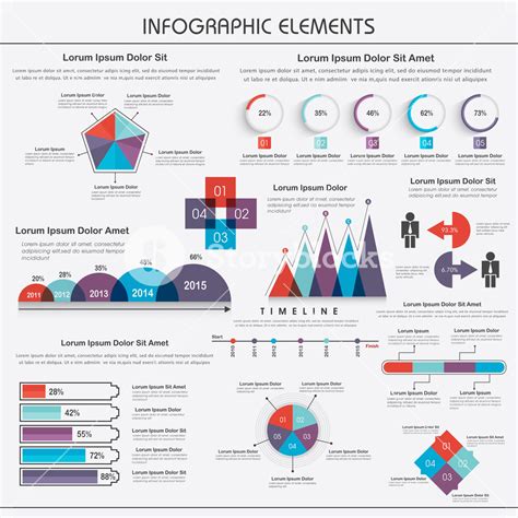Big Set Of Colorful Stunning Infographic Elements Including Pie Chart