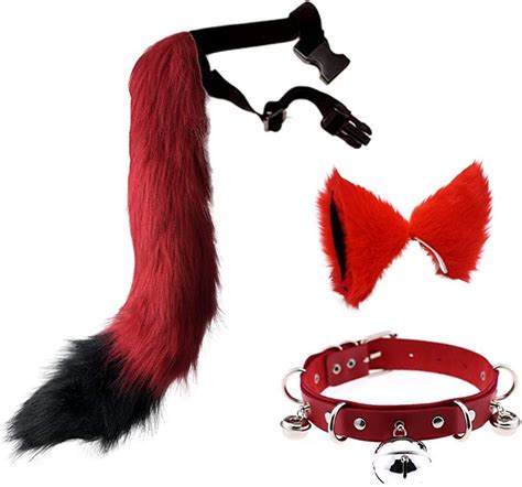Littleluluda Faux Fur Fox Long Tail And Cat Ears Hair Clip Furry Wolf