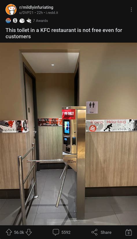 This Toilet In A Kfc Restaurant Is Not Free Even For Customers Xpost Rmildlyinfuriating R