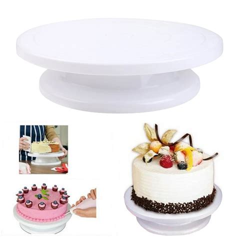 28cm Plastic Cake Turntable 360 Rotating Cake Decorating Anti Slip