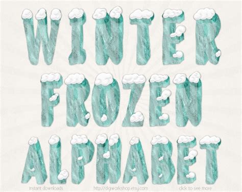 Frozen Alphabet Letters Clipart Clip Art Winter Frozen
