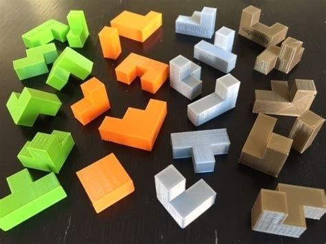 Cube Puzzle Quartet Pinshape Cube Puzzle 3d Printing Puzzle Design