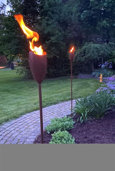 Hammered Metal Garden Torch Lawn And Garden Retailer
