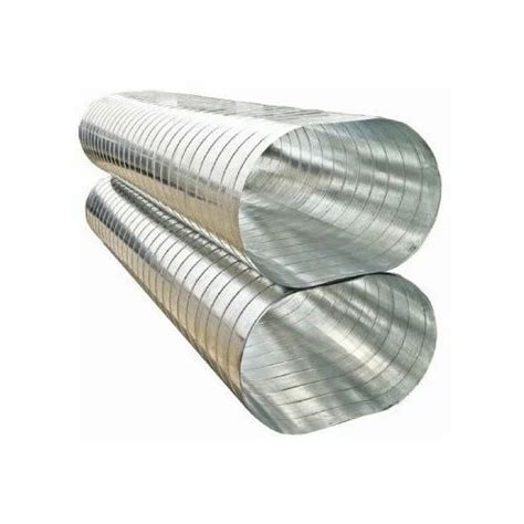 Silver Stainless Steel Spiral Oval Duct For Industrial Use At Rs 75