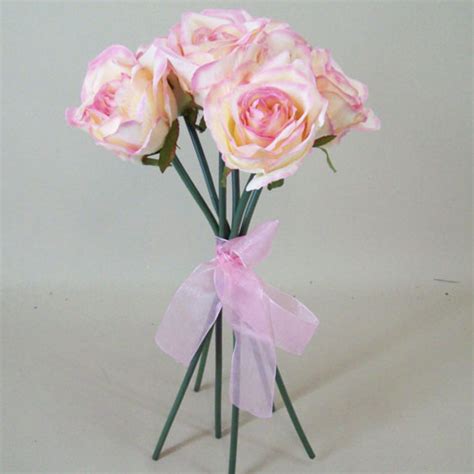artificial roses bouquet blush pink artificial flowers