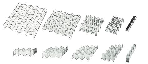 Folding Motions Of Miura Ori Top And Eggbox Pattern Bottom