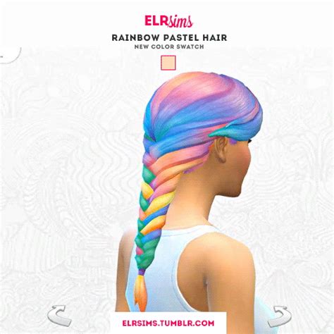Rainbow Pastel Hair 3 Recolors At Elrsims Sims 4 Updates