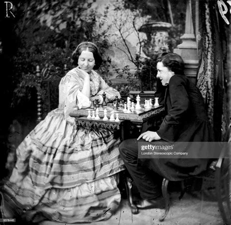 A Young Couple Playing A Game Of Chess London Stereoscopic Company