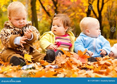 Babies In Autumn Park Stock Images Image 11297284