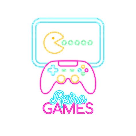 Neon Game Signs Video Games Night Light Icons Virtual Gaming On