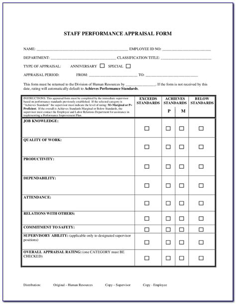 Employee Performance Appraisal Forms For Ms Word Word Excel Sexiz Pix