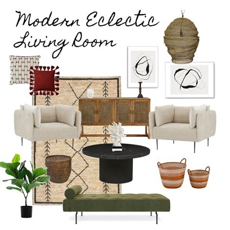 Modern Eclectic Living Room Interior Design Mood Board By Meganyklee Style Sourcebook