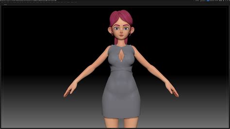 Zbrush Stylized Character Girl Base Mesh Amy Girl Style 12 Girl