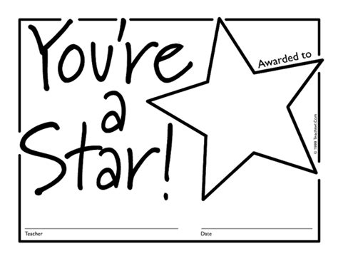 Printable Star Student Award Clip Art Library