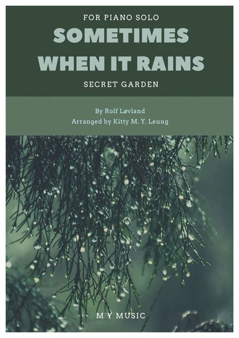 Sometimes When It Rains Sheet Music Secret Garden Piano Solo