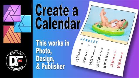 Create A Photo Calendar Shown In Affinity Photo Tutorial But Also