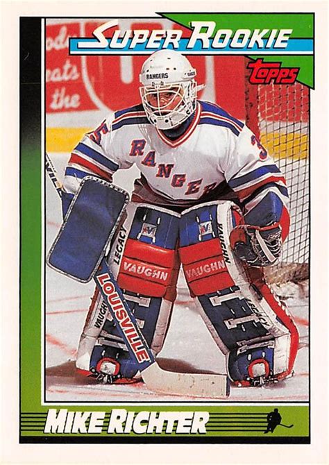 Mike Richter Hockey Card New York Rangers 1991 Topps Super Rookie 11