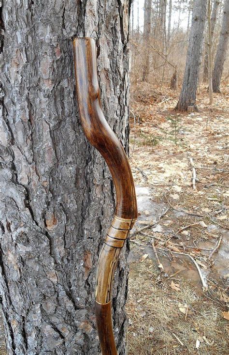Spalted Maple Wood Walking Stick Handmade Hiking Staff Hand Carved